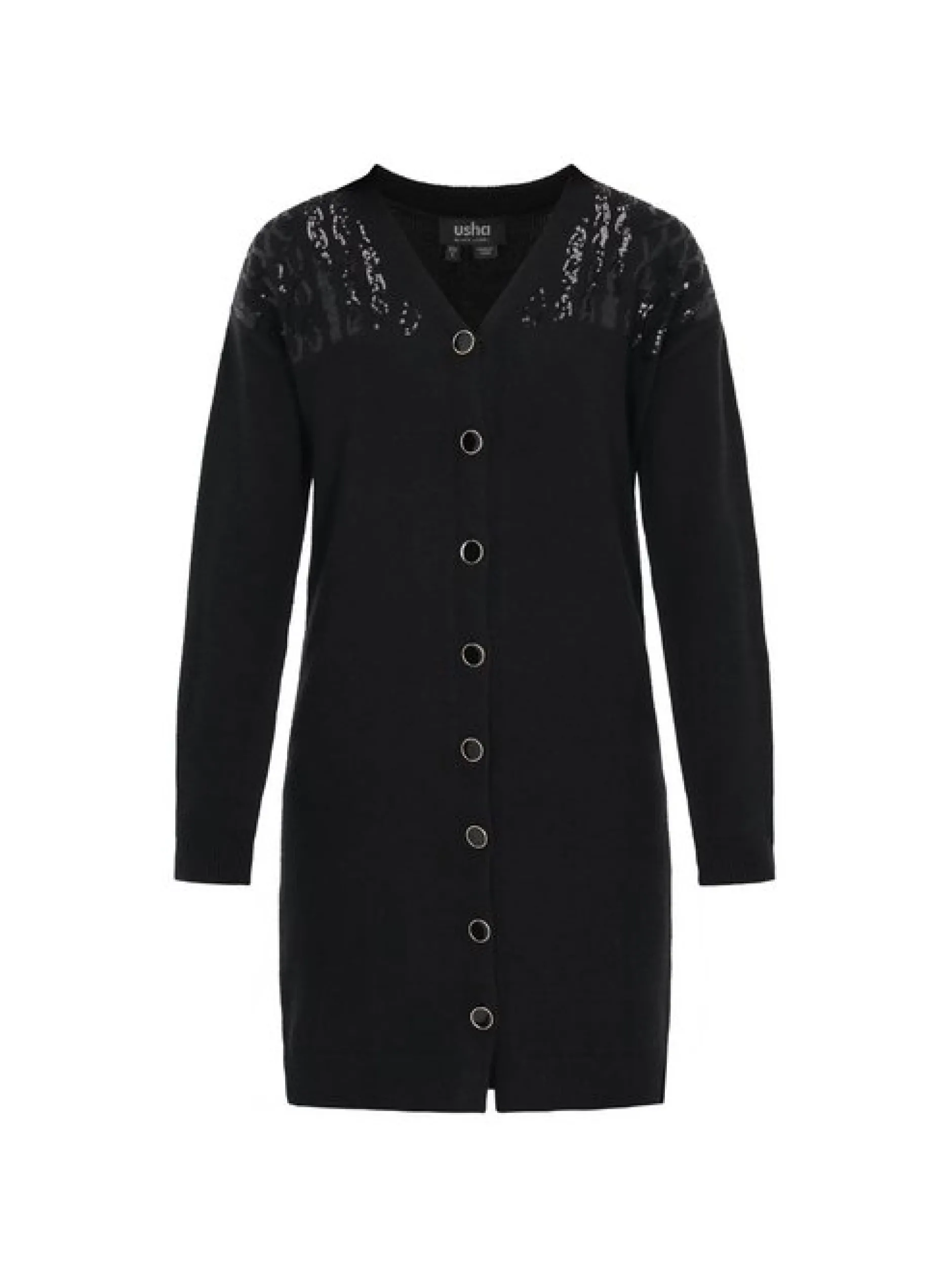 Usha Damen Strickjacke in schwarz