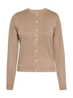 Usha Damen Strickjacke in taupe - Ausschnitt: Rundhals
