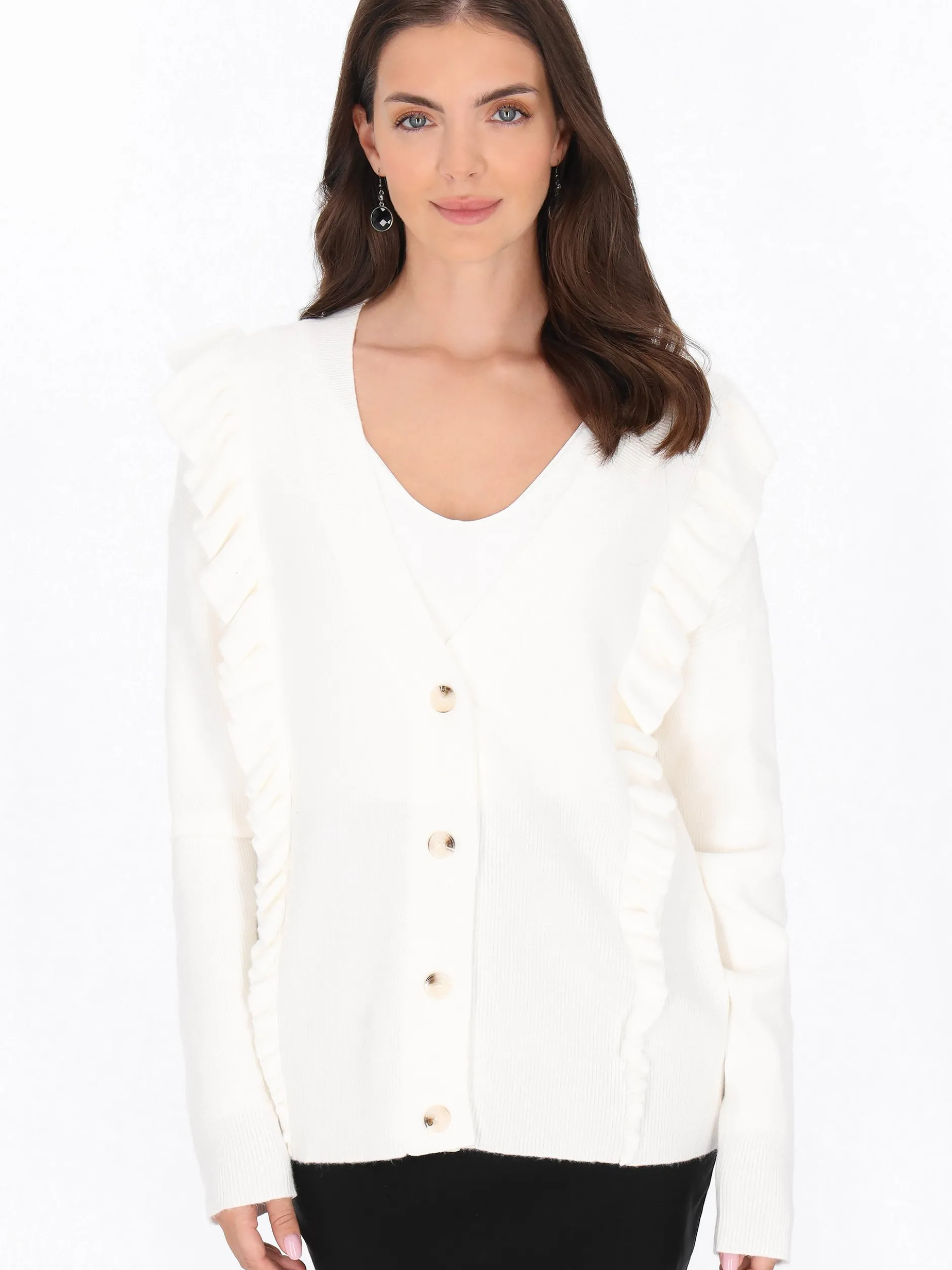 Usha Damen Strickjacke in weiß