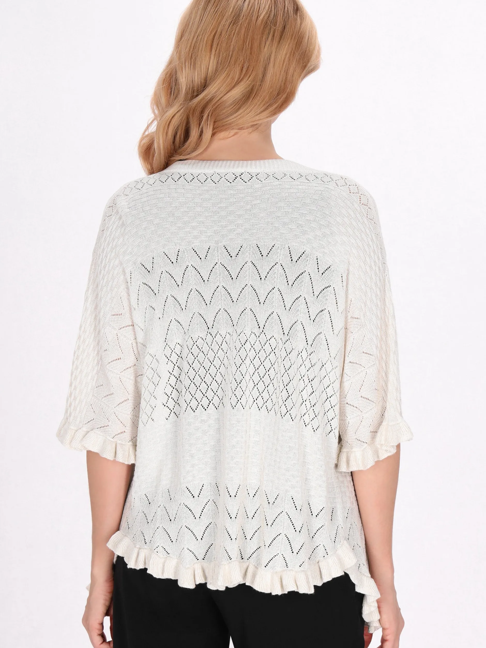 Usha Damen Strickjacke in weiß
