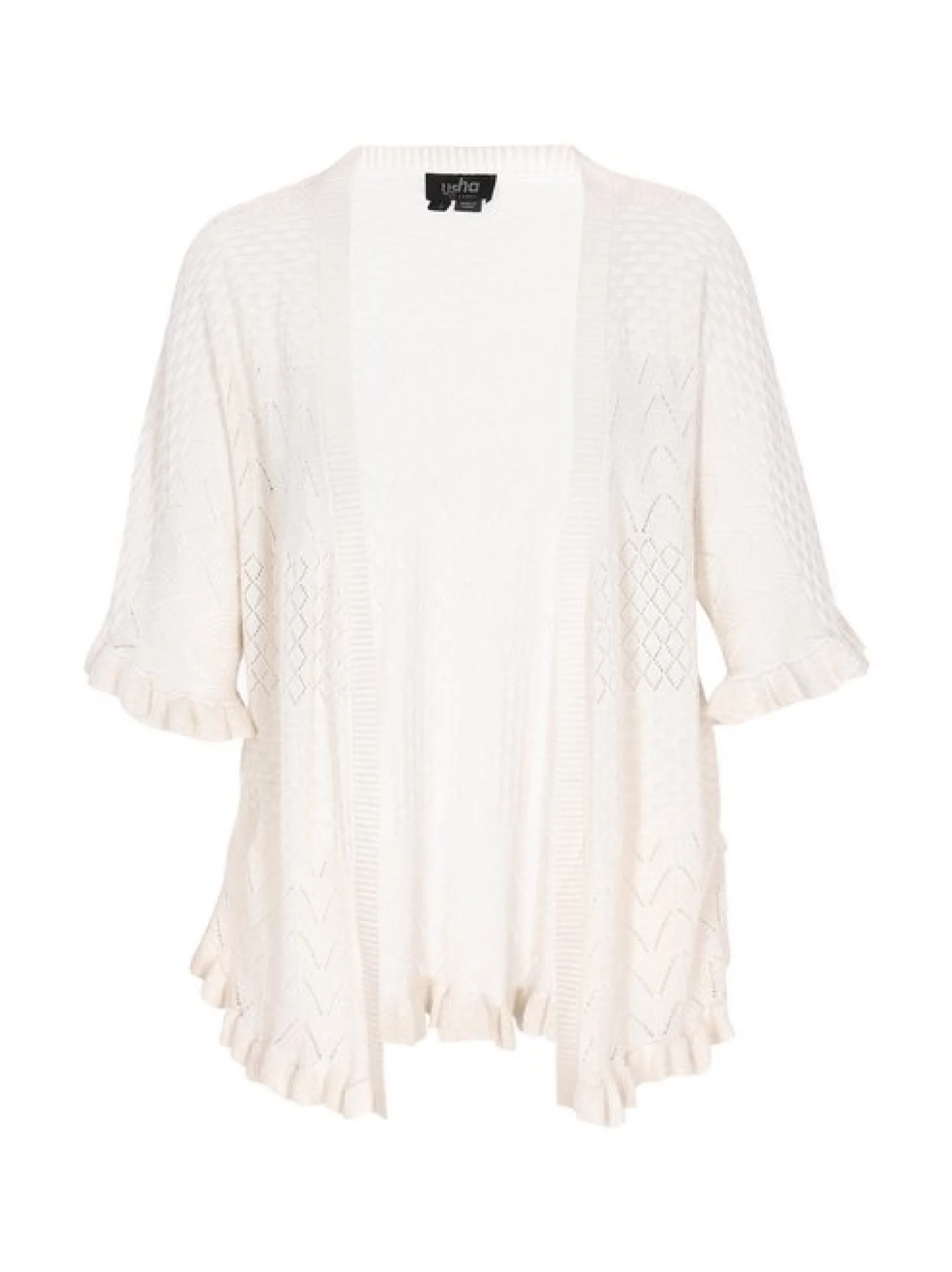 Usha Damen Strickjacke in weiß