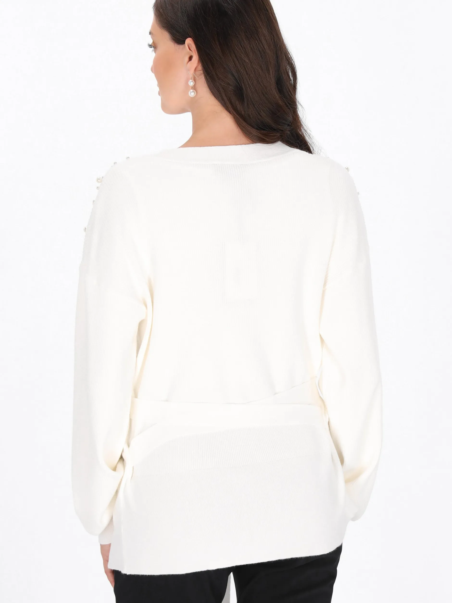 Usha Damen Strickjacke in weiß