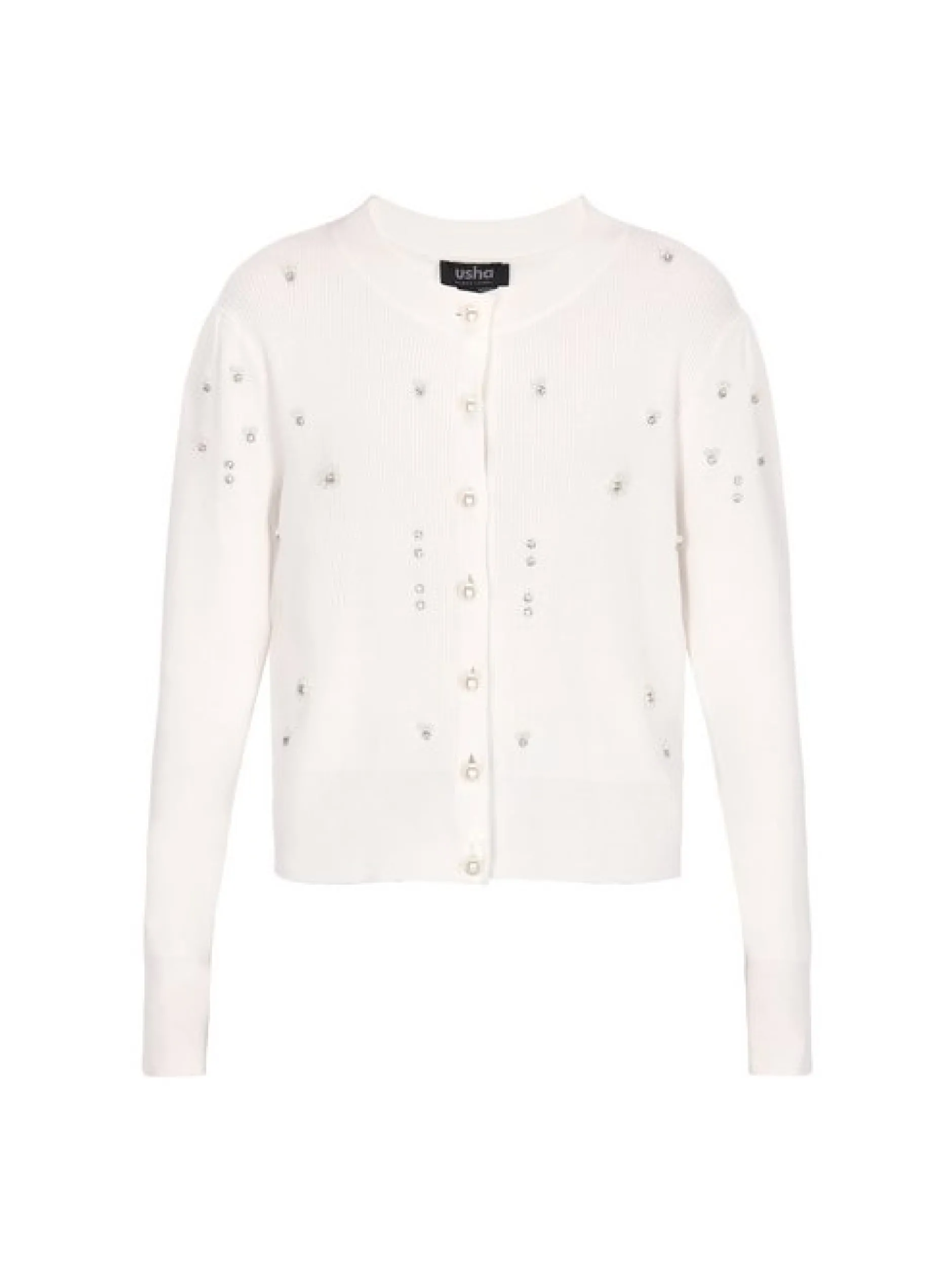 Usha Damen Strickjacke in weiß