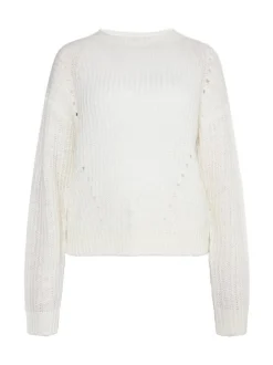 Usha Damen Strickpullover in ecru - Ausschnitt: Rundhals