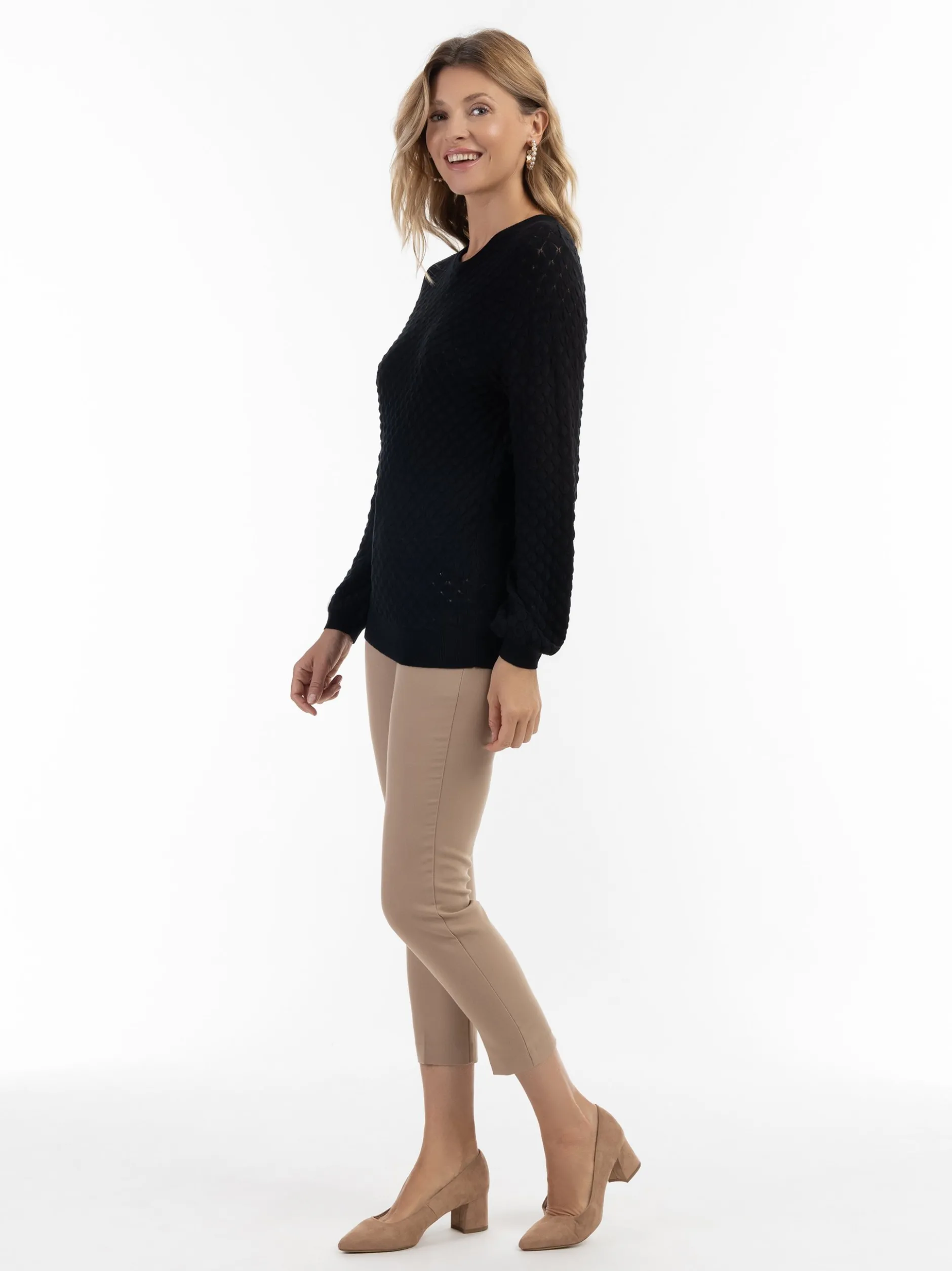 Usha Damen Strickpullover in schwarz