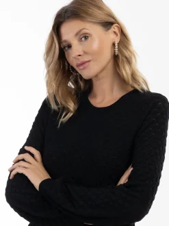 Usha Damen Strickpullover in schwarz