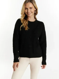 Usha Damen Strickpullover in schwarz