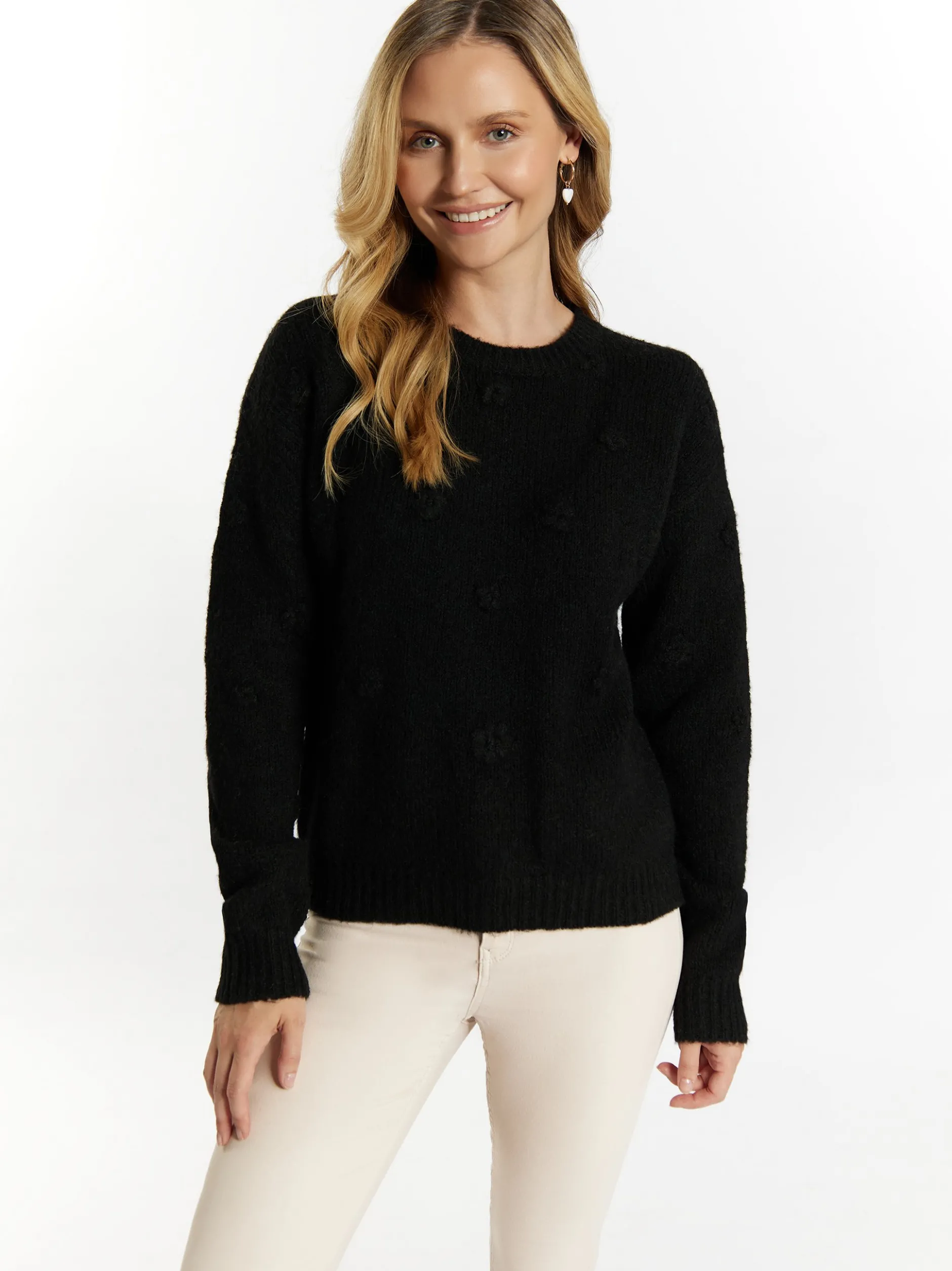 Usha Damen Strickpullover in schwarz