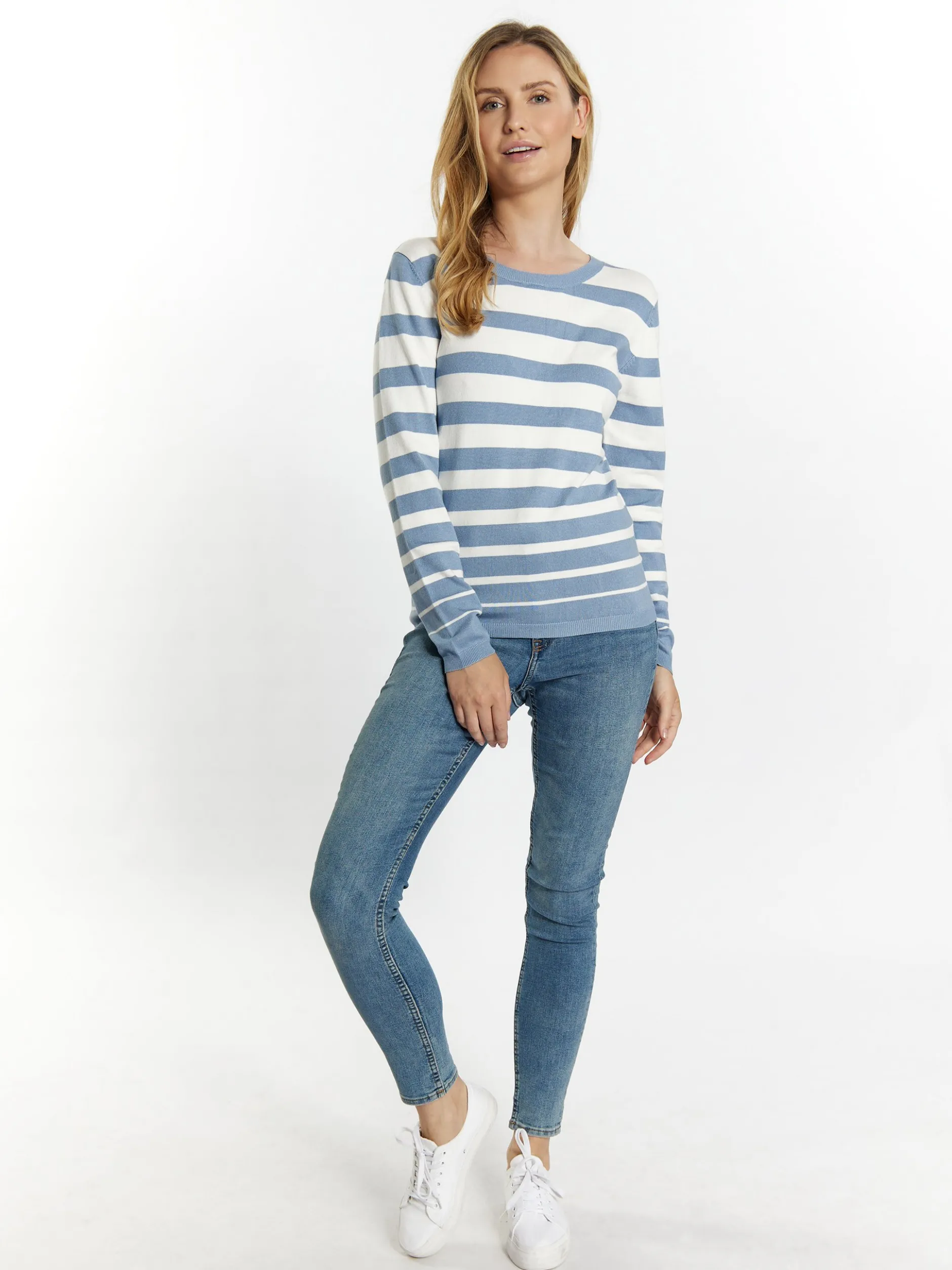 Usha Damen Strickpullover in denim