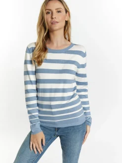 Usha Damen Strickpullover in denim