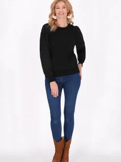 Usha Damen Sweatshirt in schwarz - Ausschnitt: Rundhals