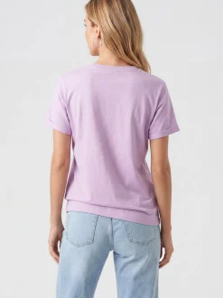Usha Damen T-Shirt in lila - Ausschnitt: Rundhals