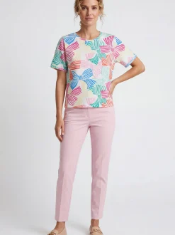 Usha Damen T-Shirt in mehrfarbig - Ausschnitt: Rundhals