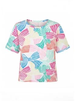 Usha Damen T-Shirt in mehrfarbig - Ausschnitt: Rundhals
