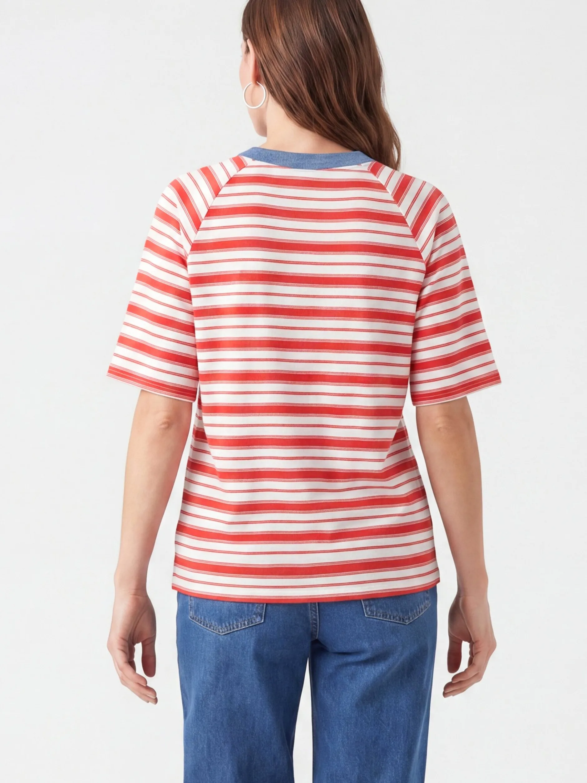 Usha Damen T-Shirt in rot - Ausschnitt: Rundhals