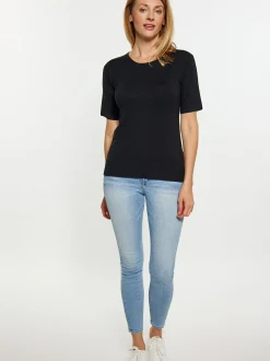 Usha Damen T-Shirt in schwarz - Ausschnitt: Rundhals