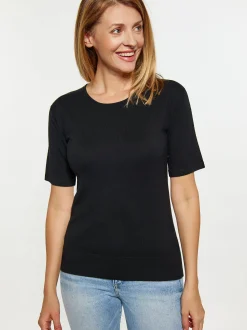 Usha Damen T-Shirt in schwarz - Ausschnitt: Rundhals