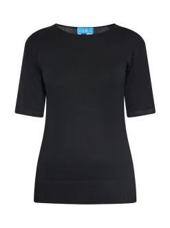 Usha Damen T-Shirt in schwarz - Ausschnitt: Rundhals