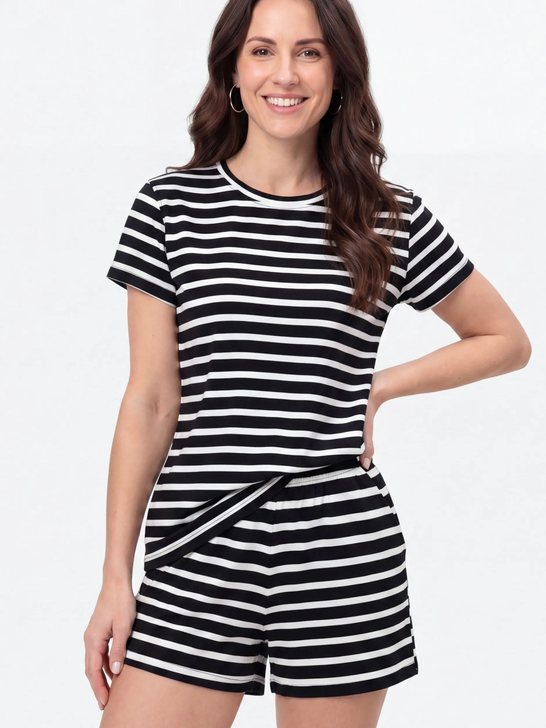 Usha Damen T-Shirt in schwarz - Ausschnitt: Rundhals