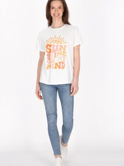 Usha Damen T-Shirt in weiß - Ausschnitt: Rundhals