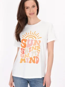 Usha Damen T-Shirt in weiß - Ausschnitt: Rundhals