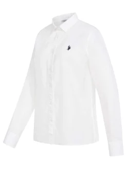 U.S. Polo Assn. Damen Hemdbluse - USBellaa in weiß