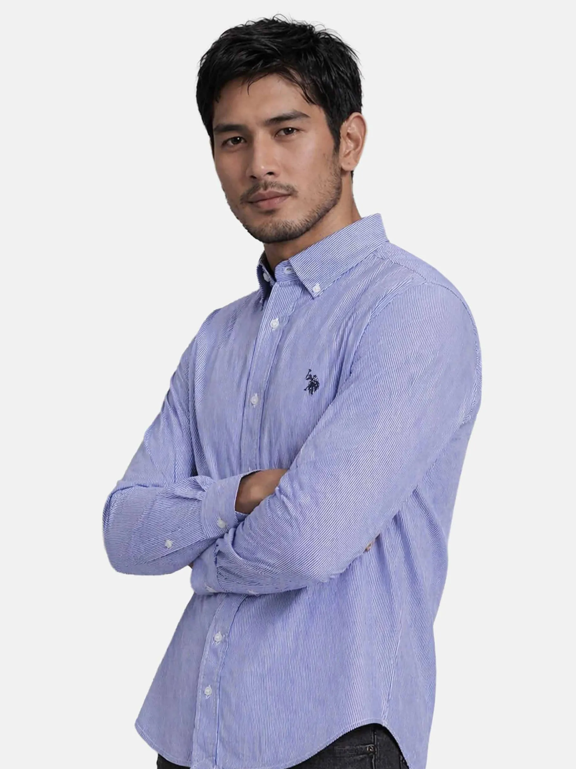 U.S. Polo Assn. Herren Hemd - USDeclaan in blau
