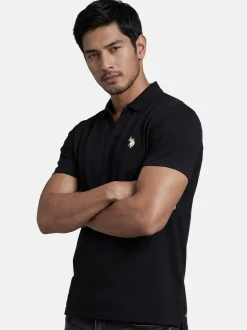 U.S. Polo Assn. Herren Poloshirt - USAAce in schwarz