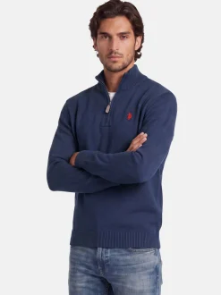 U.S. Polo Assn. Herren Pullover - USLogaan in blau