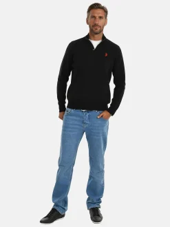 U.S. Polo Assn. Herren Pullover - USLogaan in schwarz
