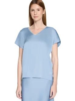 V by Vera Mont Damen Satinshirt in hellblau