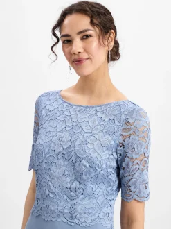 Vera Mont Damen Abendkleid in hellblau - Länge: midi