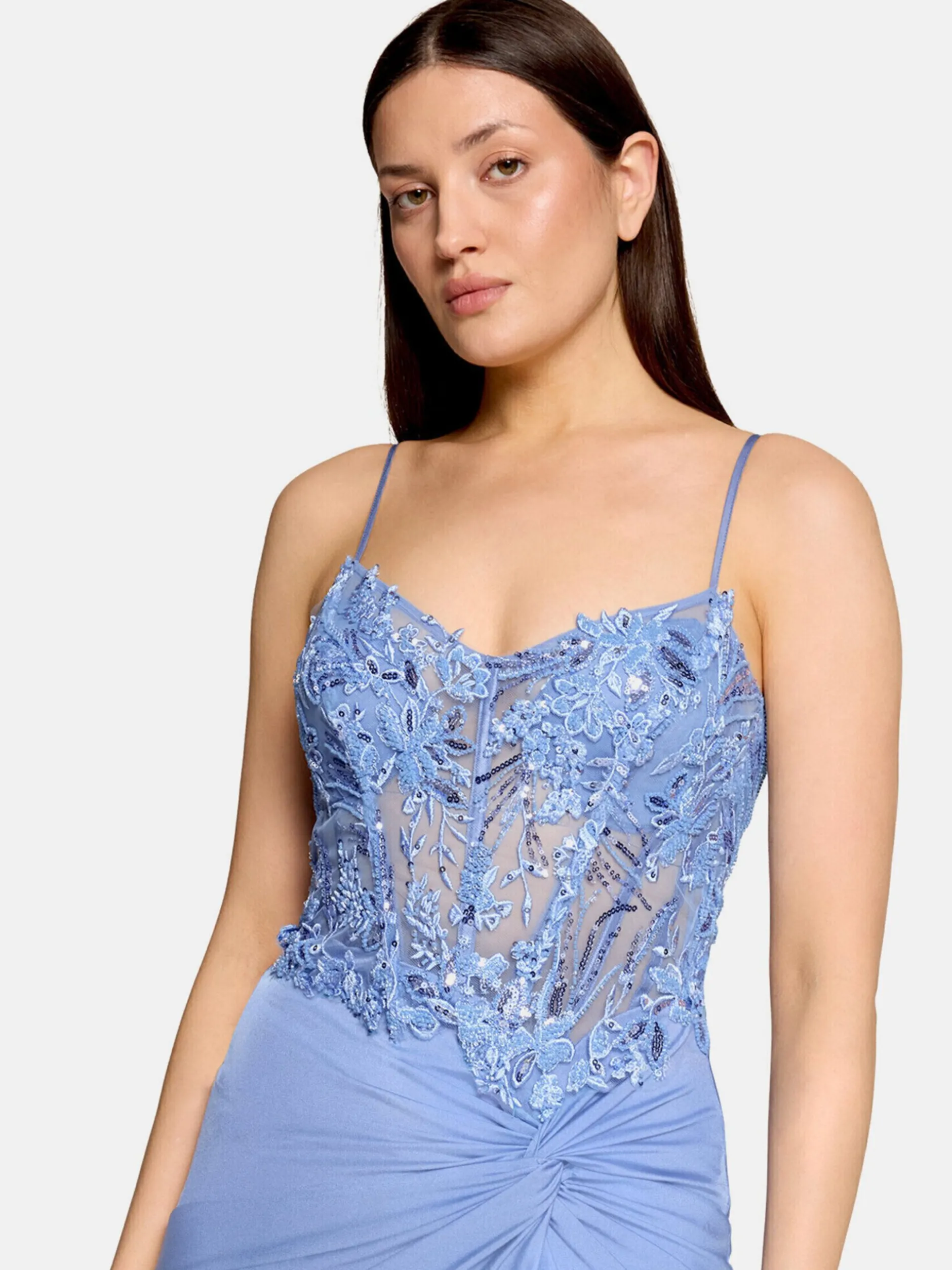 Vera Mont Damen Abendkleid in hellblau