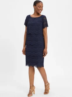 Vera Mont Damen Abendkleid in marine - Länge: knielang