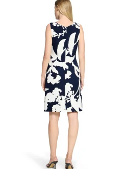 Vera Mont Damen Abendkleid in marine ecru - Länge: midi