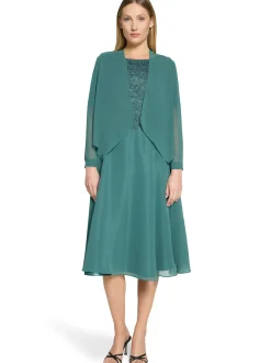 Vera Mont Damen Bolero in smaragd - Ärmel: langarm