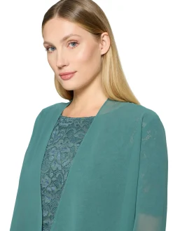 Vera Mont Damen Bolero in smaragd - Ärmel: langarm