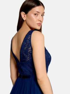Vera Mont Damen Cocktailkleid in marine blau