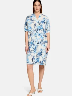 Vera Mont Damen Hemdblusenkleid in blau beige