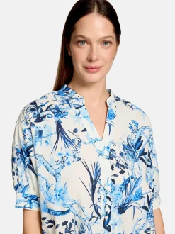 Vera Mont Damen Hemdblusenkleid in blau beige
