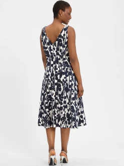 Vera Mont Damen Kleid in marine ecru - Ärmel: ohne Arm