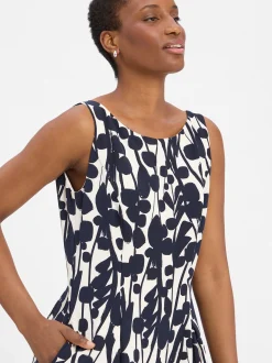 Vera Mont Damen Kleid in marine ecru - Ärmel: ohne Arm