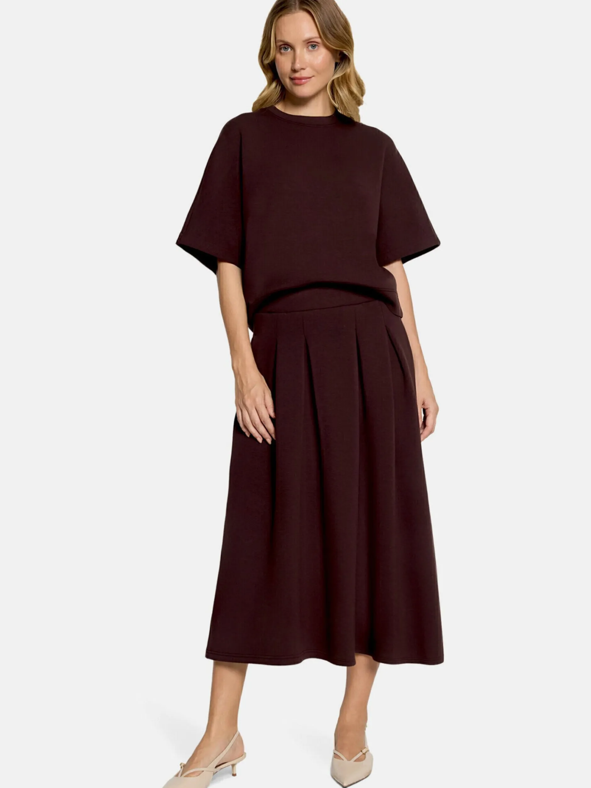 Vera Mont Damen Midirock in braun
