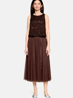 Vera Mont Damen Pailletten-Top in braun