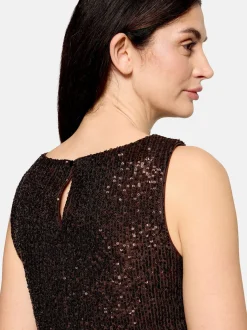 Vera Mont Damen Pailletten-Top in braun