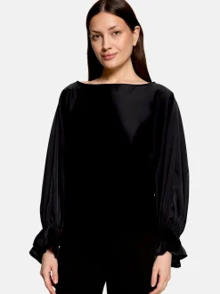Vera Mont Damen Satin-Bluse in schwarz