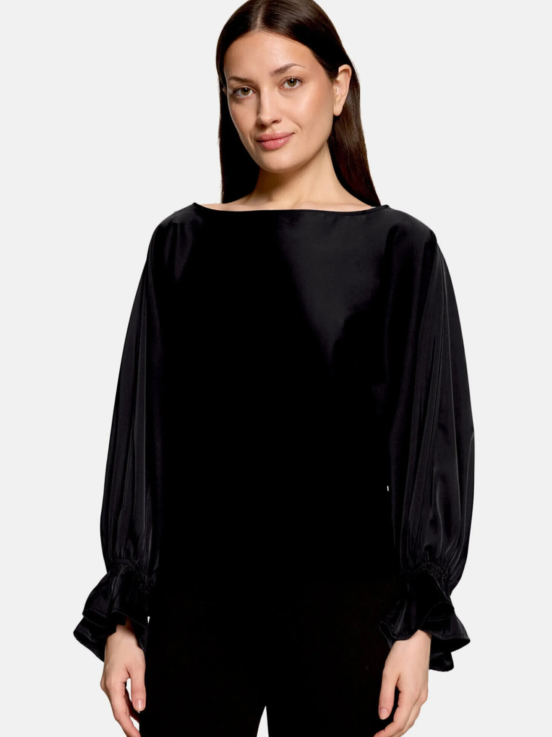 Vera Mont Damen Satin-Bluse in schwarz