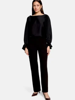 Vera Mont Damen Satin-Bluse in schwarz