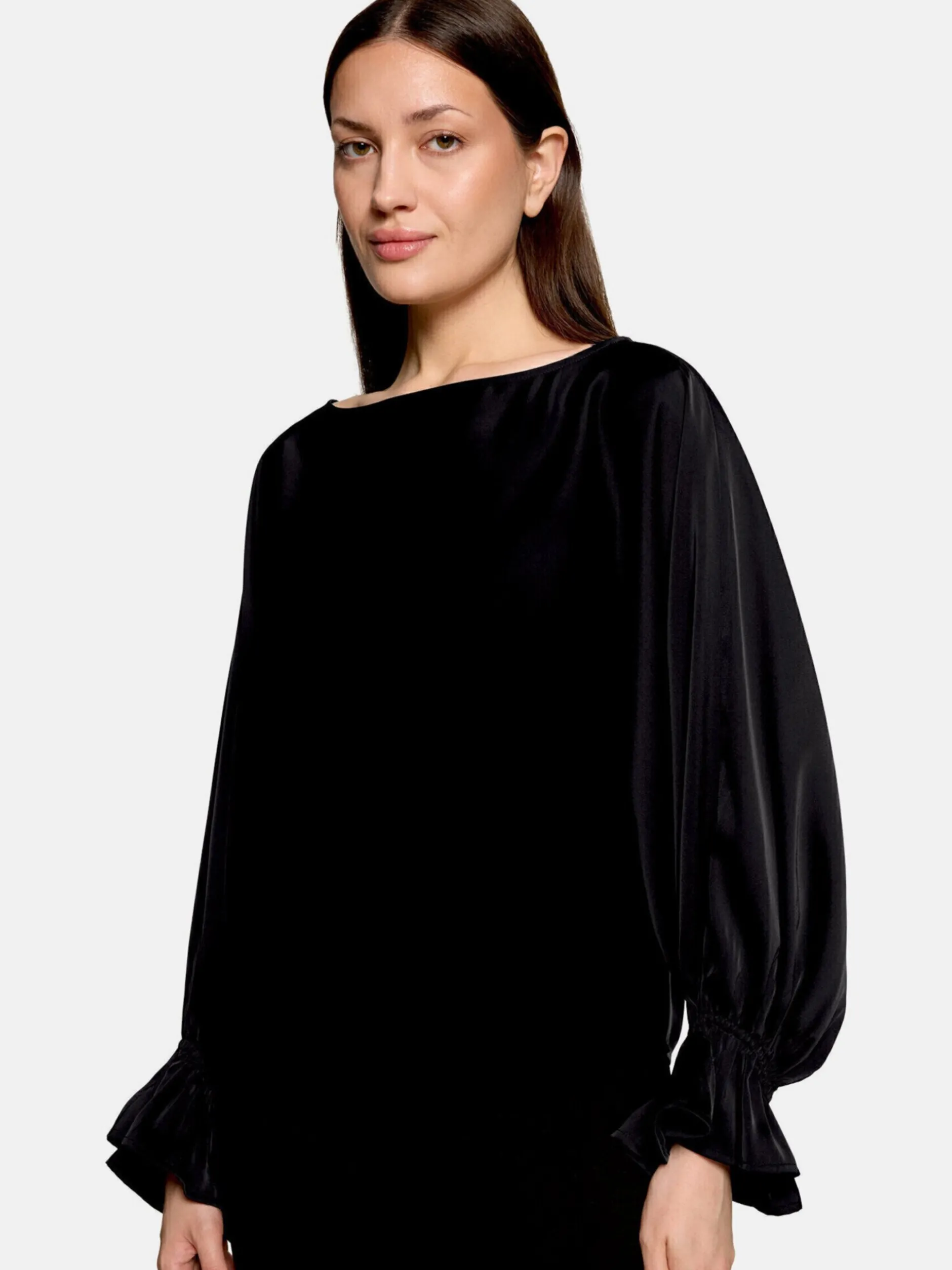 Vera Mont Damen Satin-Bluse in schwarz