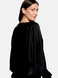 Vera Mont Damen Satin-Bluse in schwarz